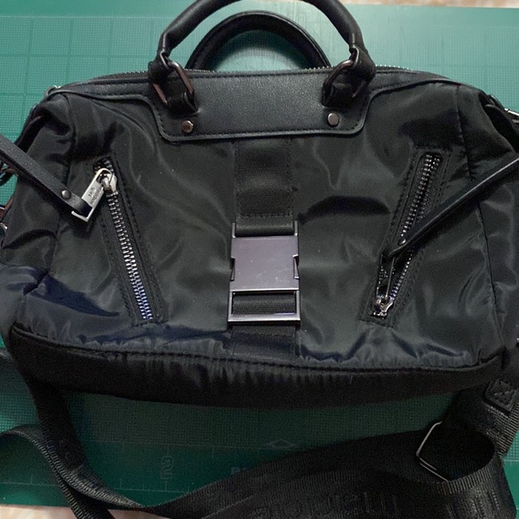 Madden Girl Black Nylon Bowling Bag - Picture 2 of 10